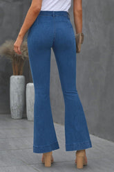 Vaqueros rectos lavados con corte de bota